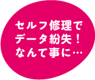 セルフ修理でデータ紛失！なんて事に…